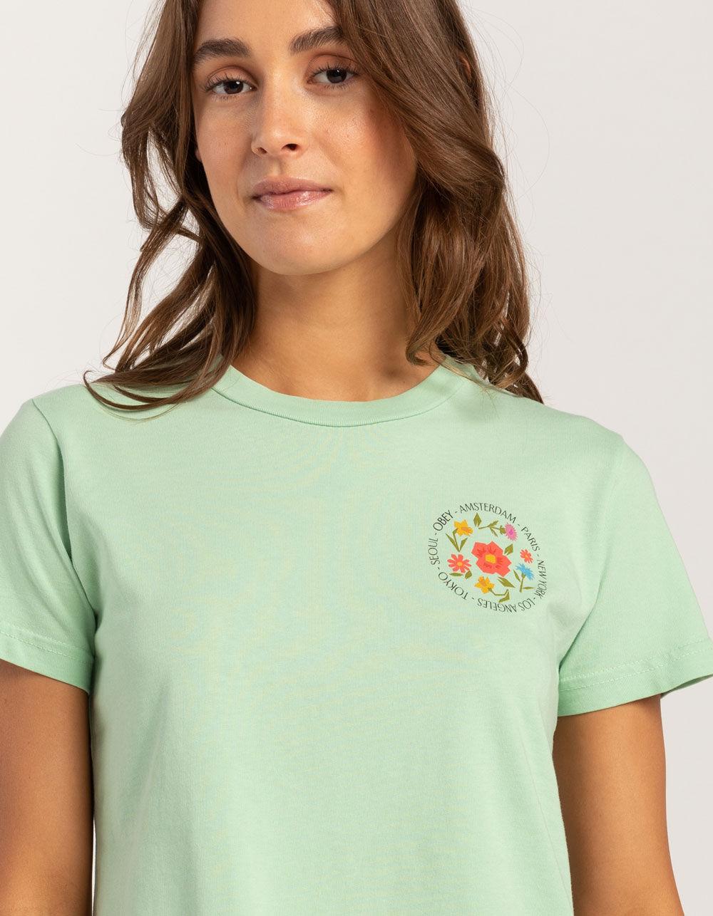 OBEY City Flowers Womens Tee - GREEN Product Image