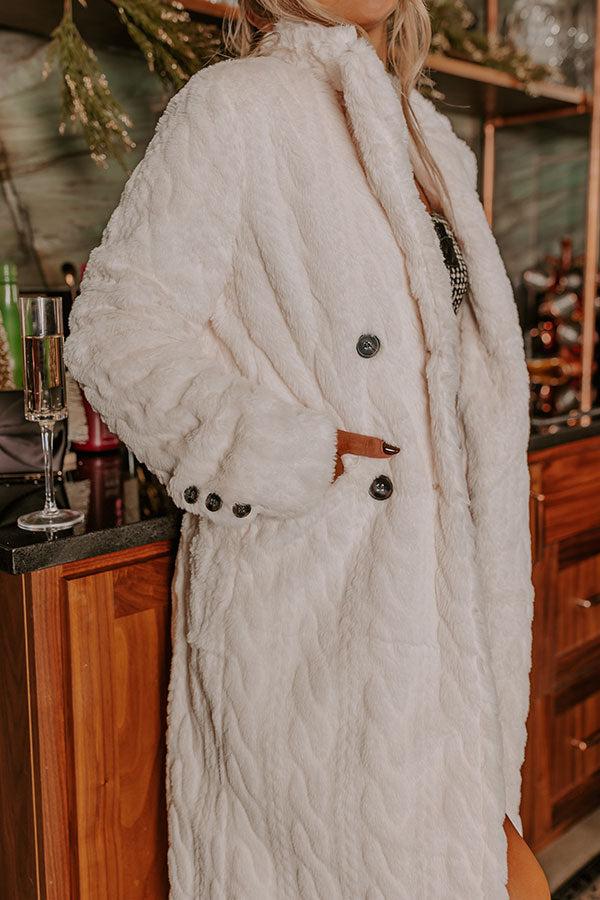 London Fog Plush Coat in Cream Product Image