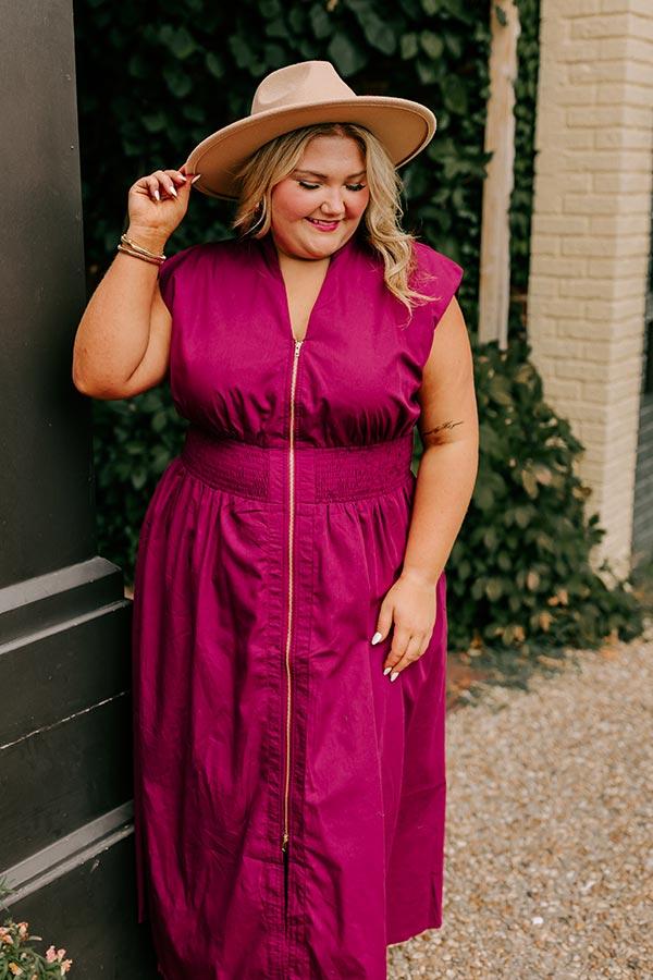 Chic Ensemble Midi Dress in Wine Curves Product Image