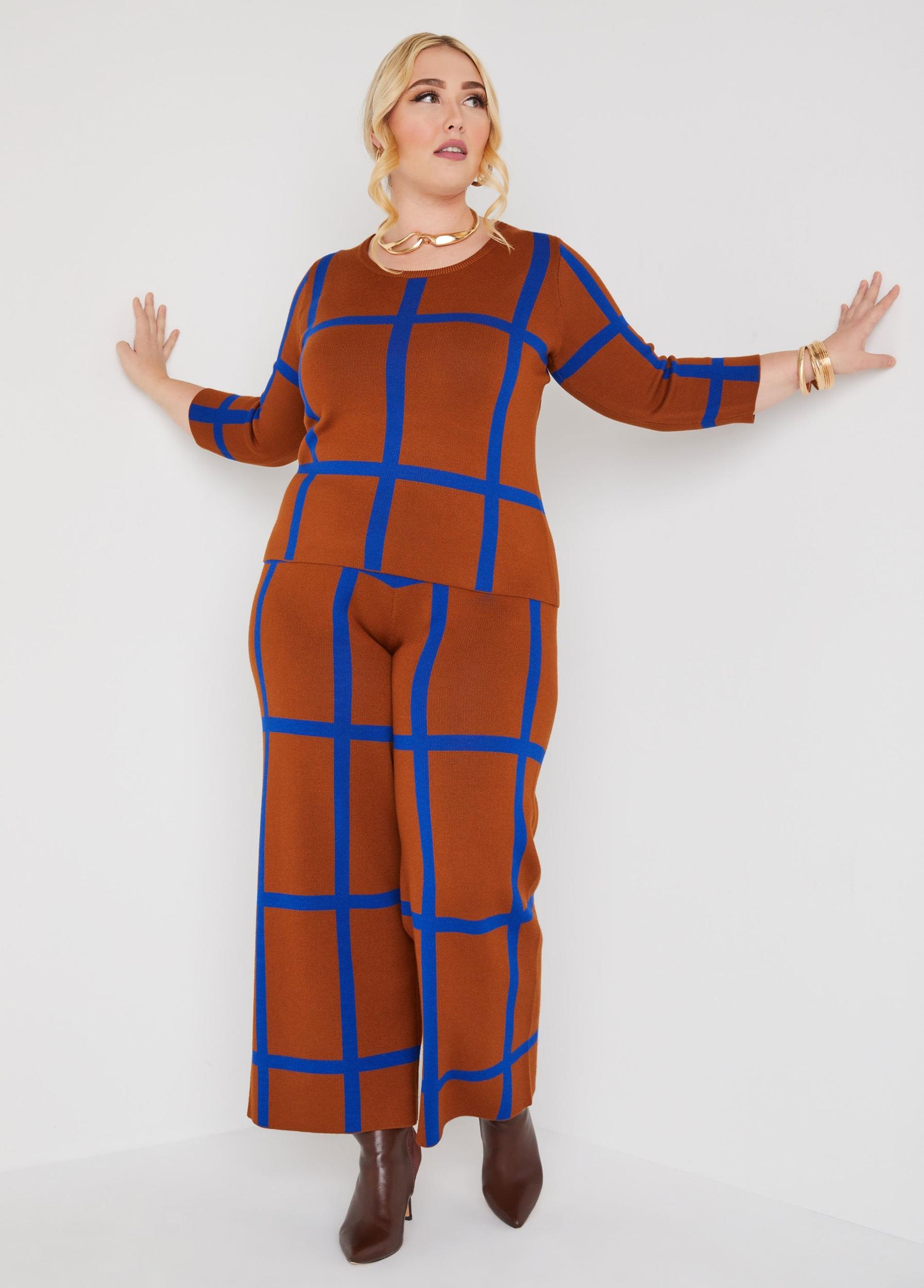 Windowpane Sweater Pants Product Image