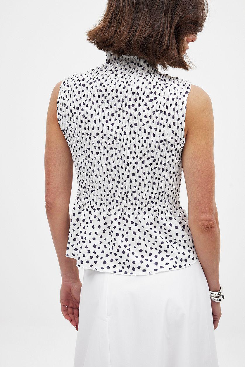 Sleeveless Smock Top Checkered Product Image