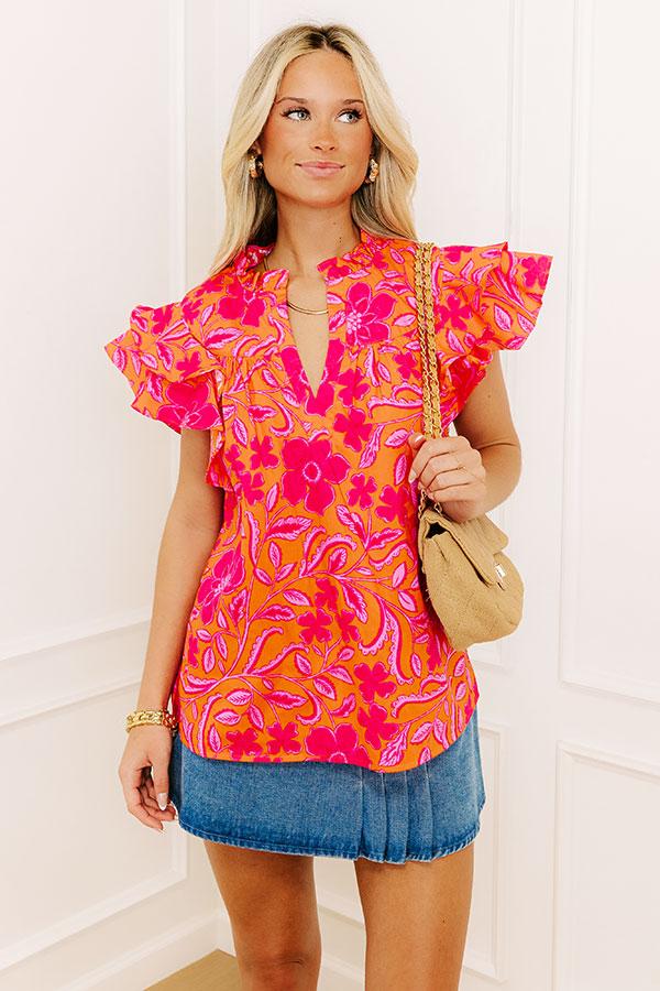 Mimosas Sippin' Floral Top Product Image