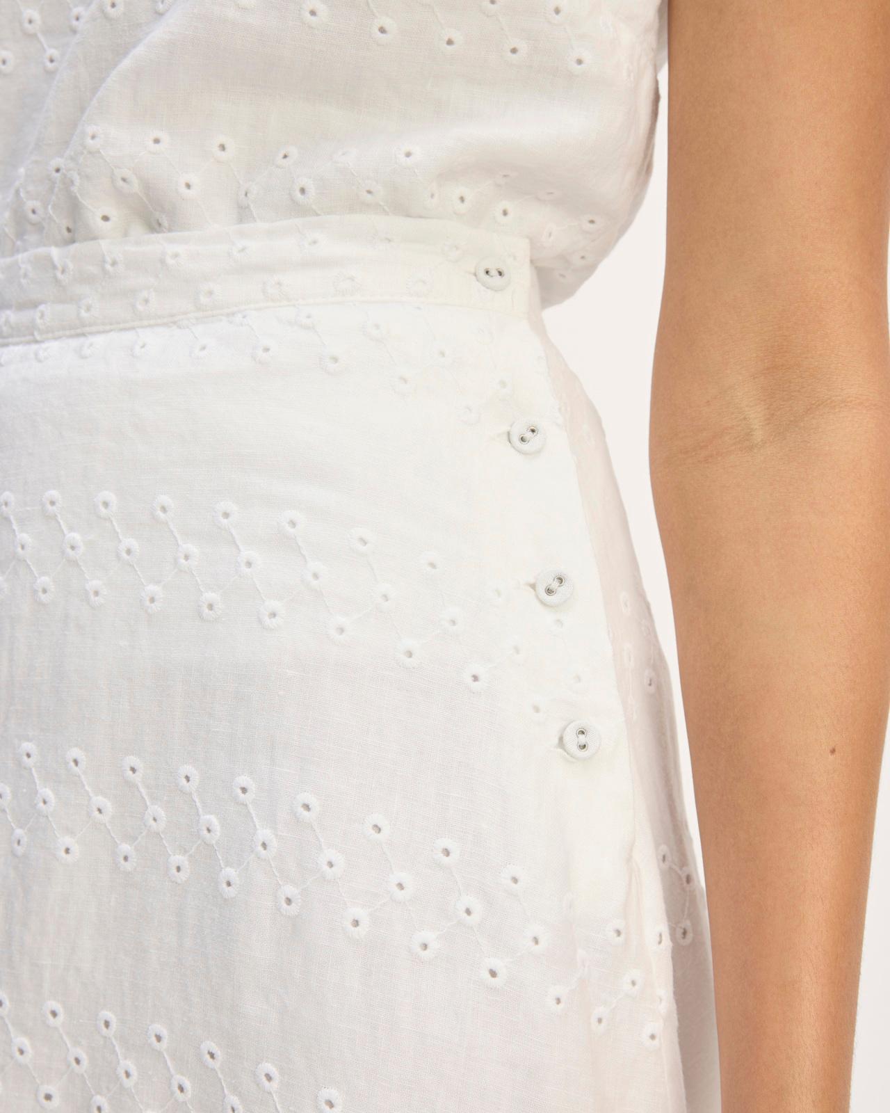 The Linen Eyelet Midi Skirt Product Image