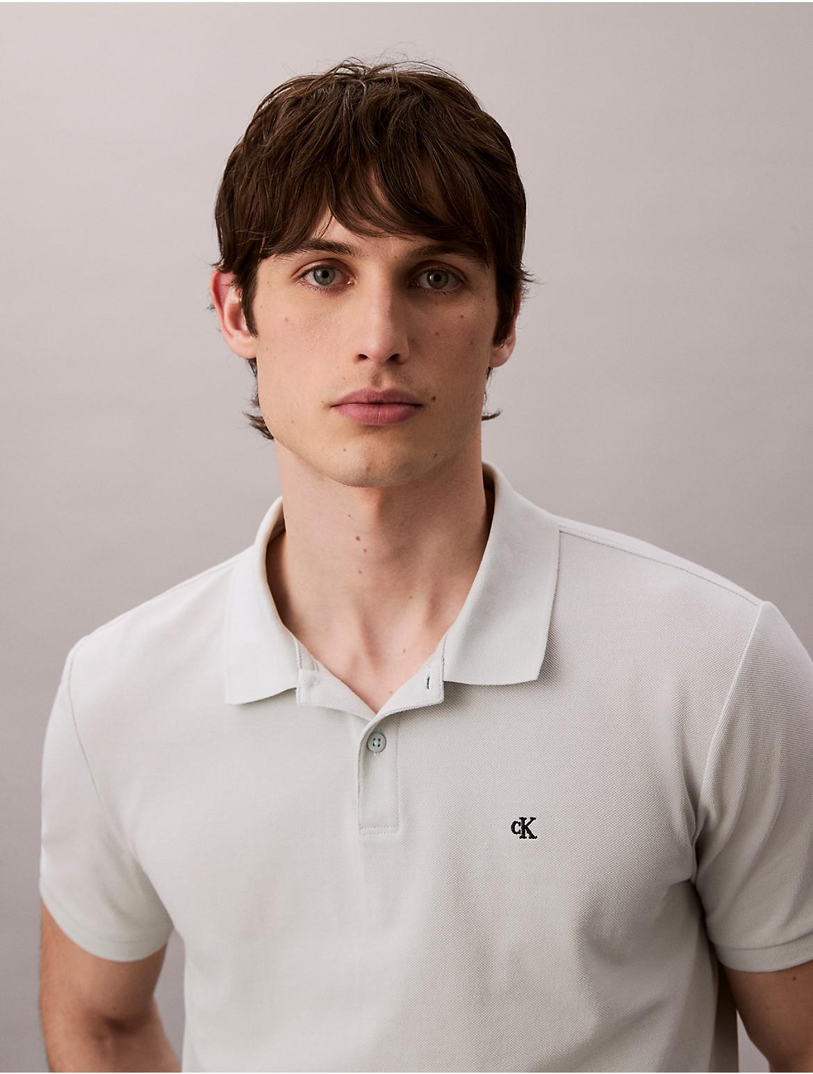 Calvin Klein Mens Cotton Pique Classic Polo Shirt - Neutral Product Image