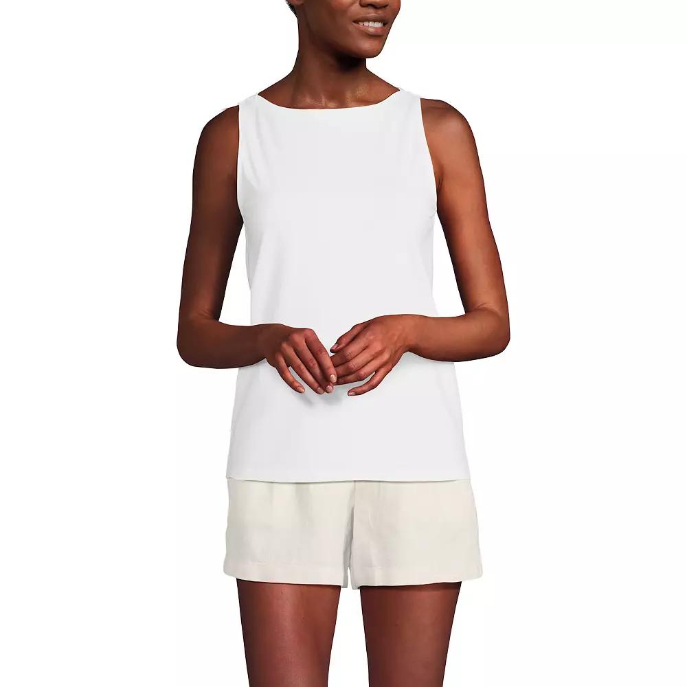 Women's Lands' End Supima Boatneck Cotton Tank Top,  Product Image