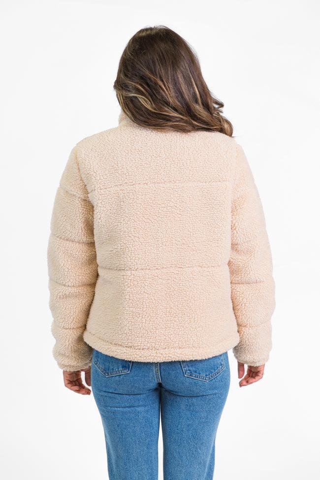 High Road Beige Sherpa Puffer Jacket FINAL SALE Product Image