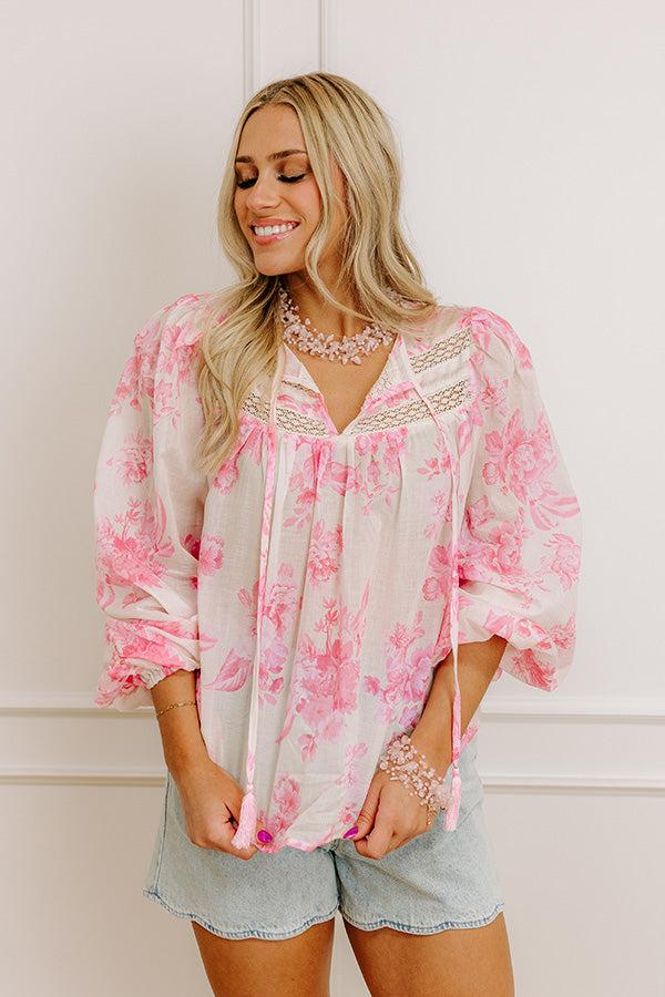 Garden Serenade Floral Top in Pink Product Image