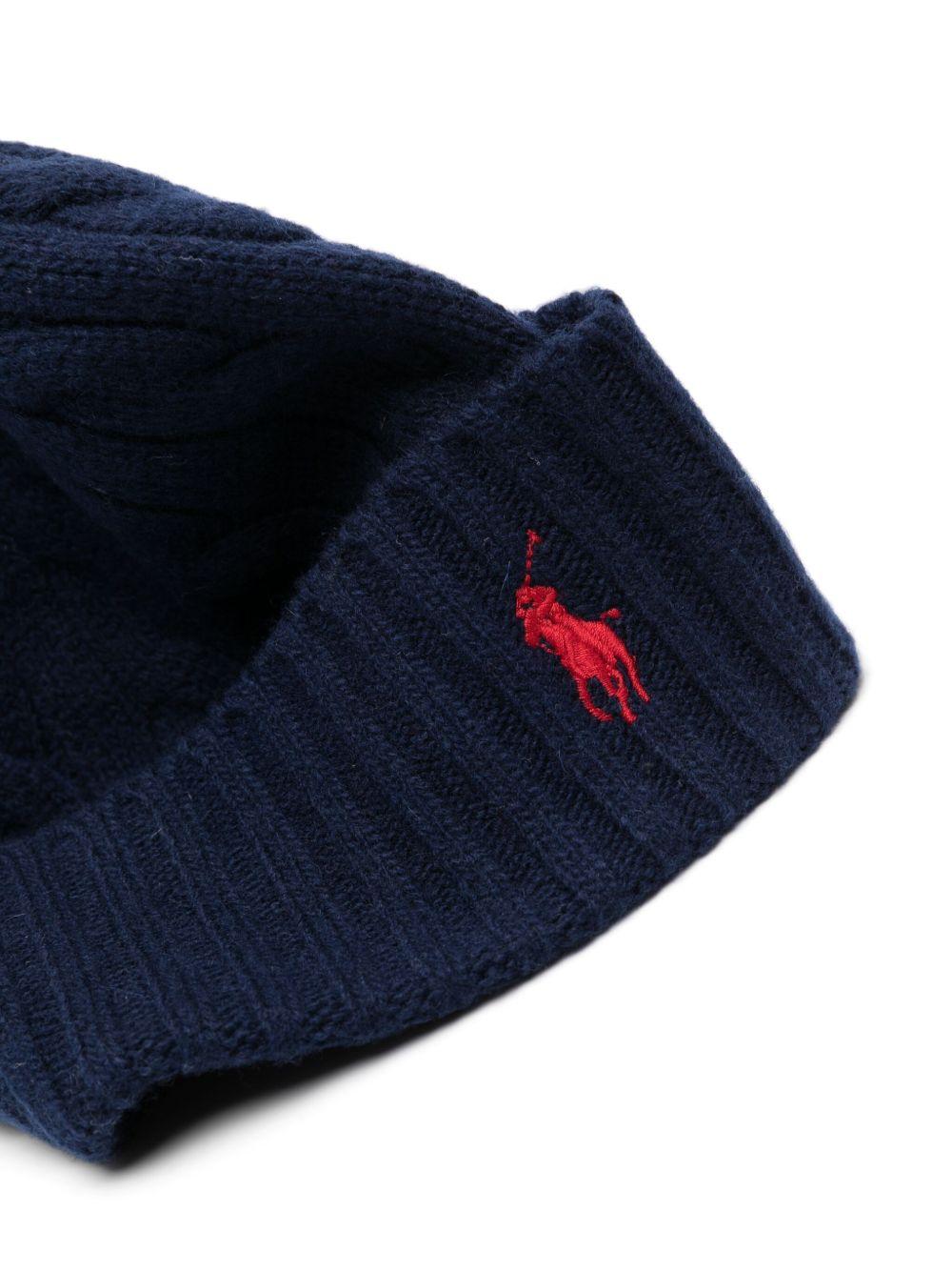 logo-embroidered cable-knit beanie Product Image