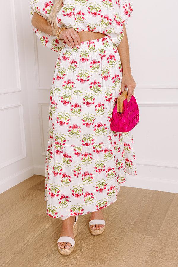 Fresh Blooms High Waist Floral Maxi Skirt Product Image