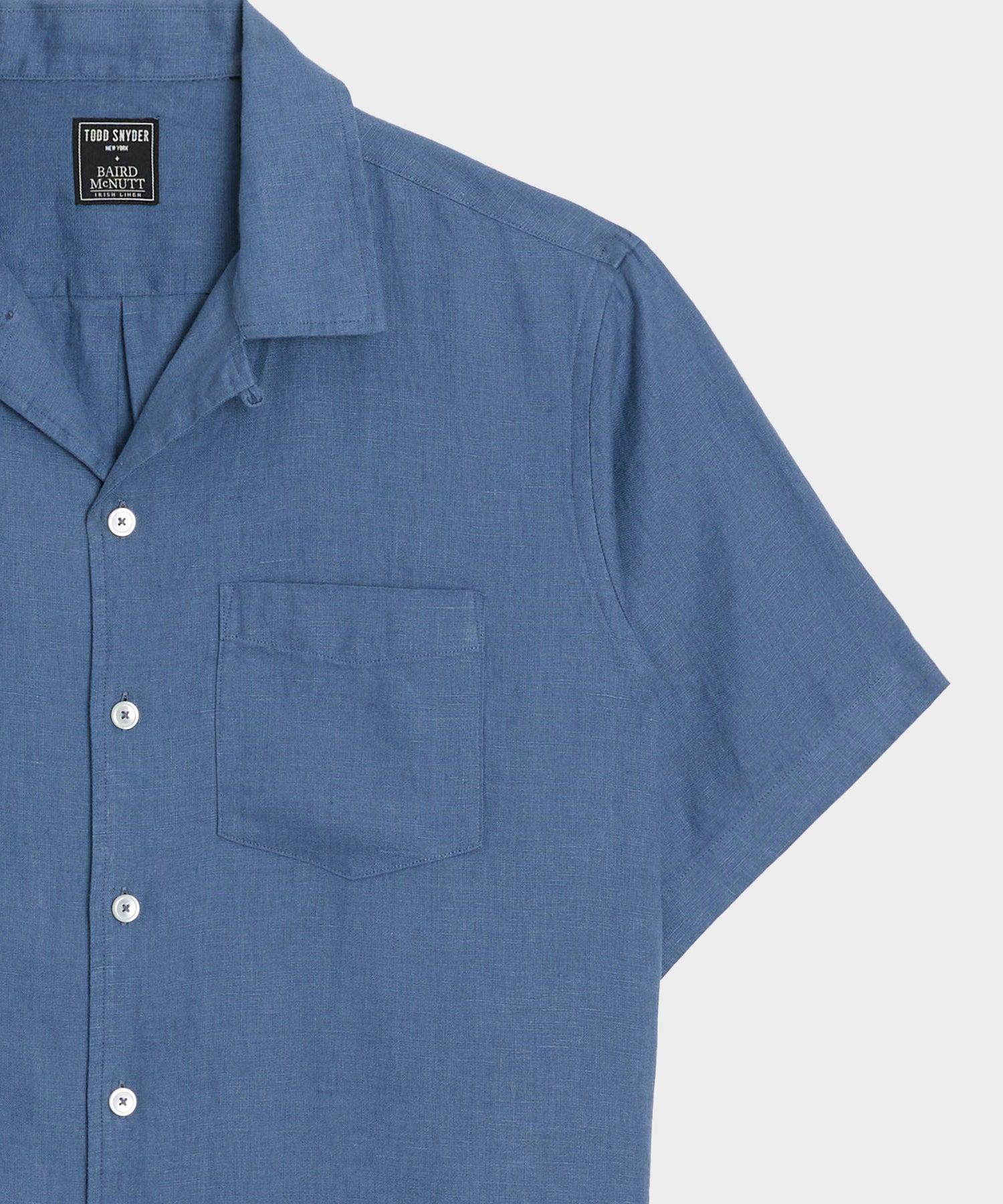 Cropped Sea Soft Irish Linen Camp Collar Shirt Product Image