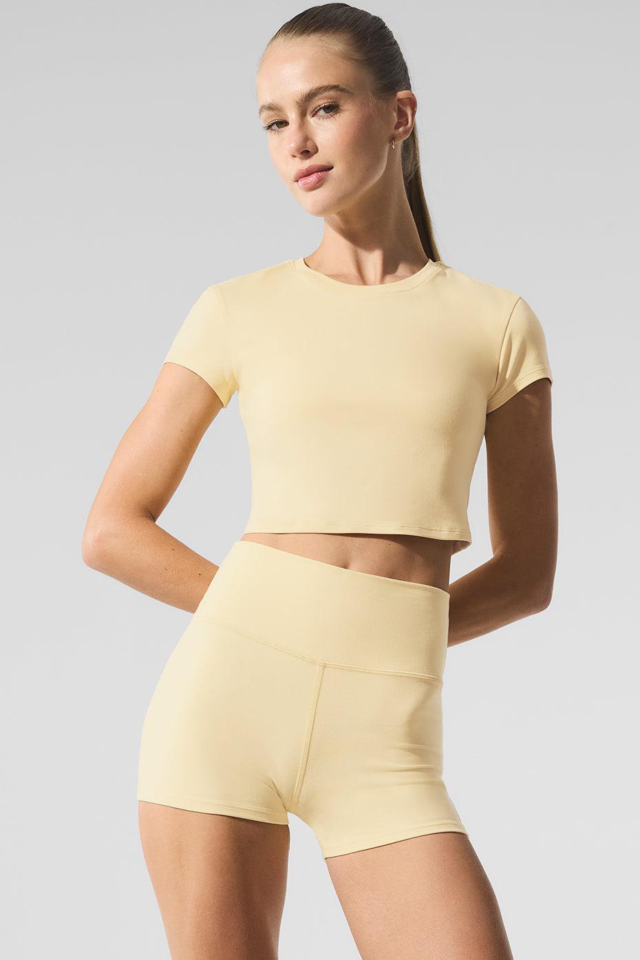 Alosoft Crop Finesse Short Sleeve - Warm Butter Product Image