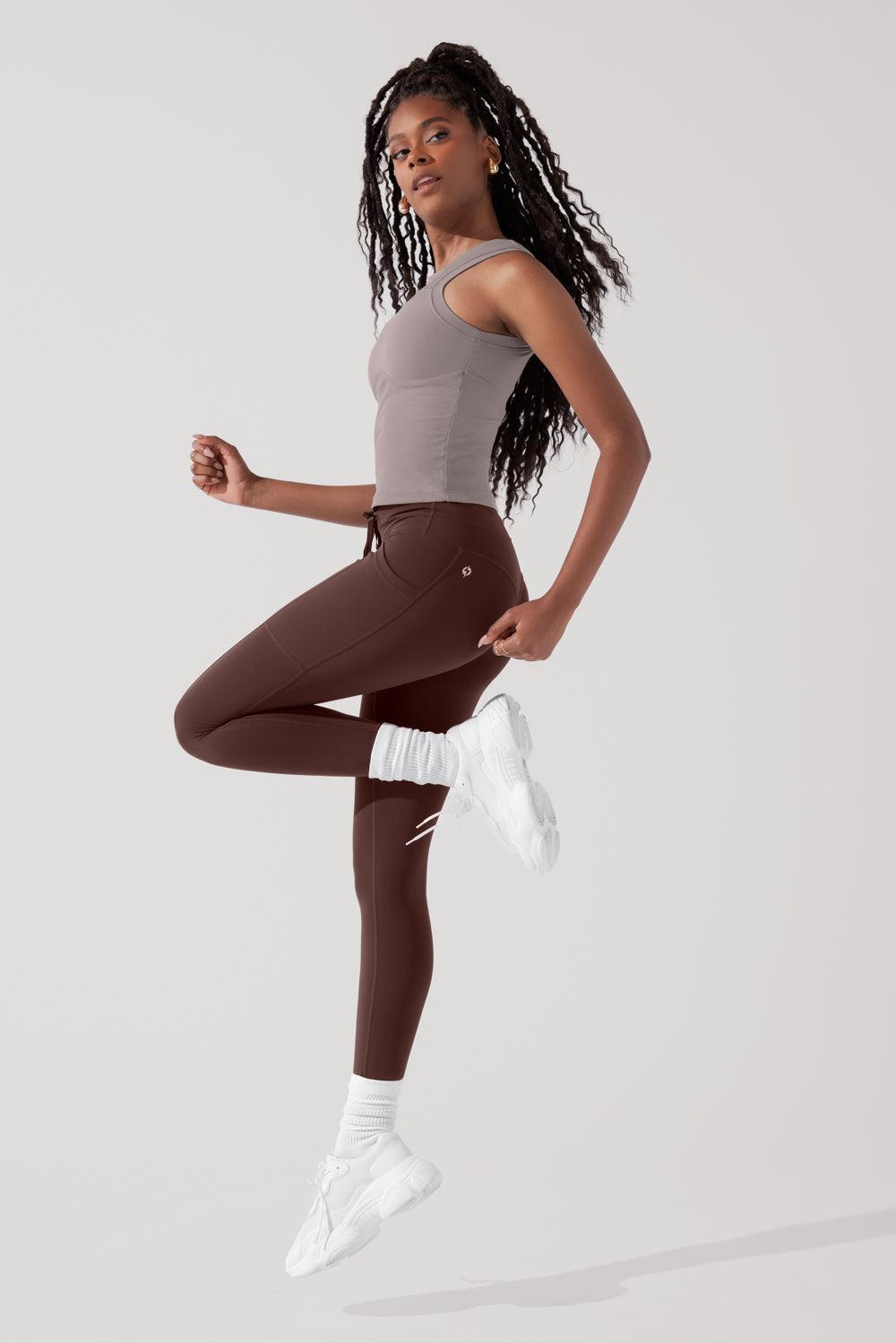 Peekaboo Crew Tank - Smoky Taupe Product Image