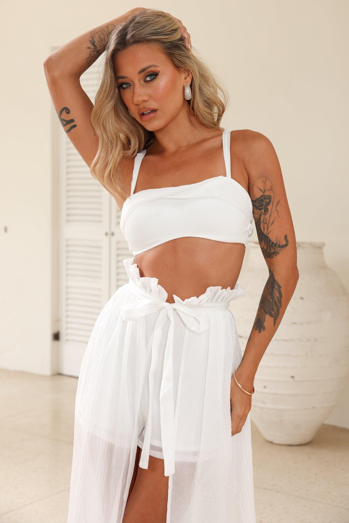 Dreamy Connection Crop Top White Product Image