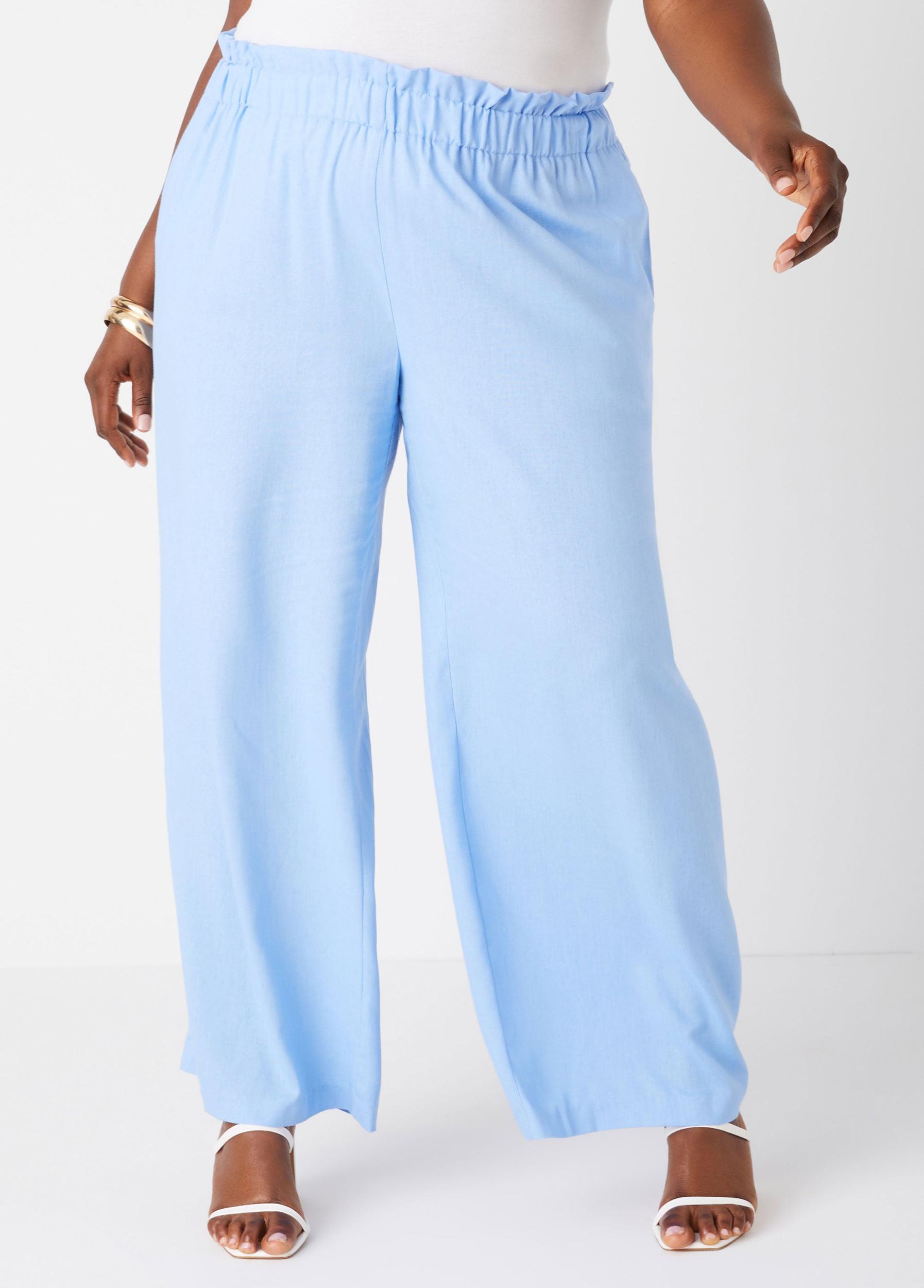 Gathered Linen Blend Pants Female Product Image