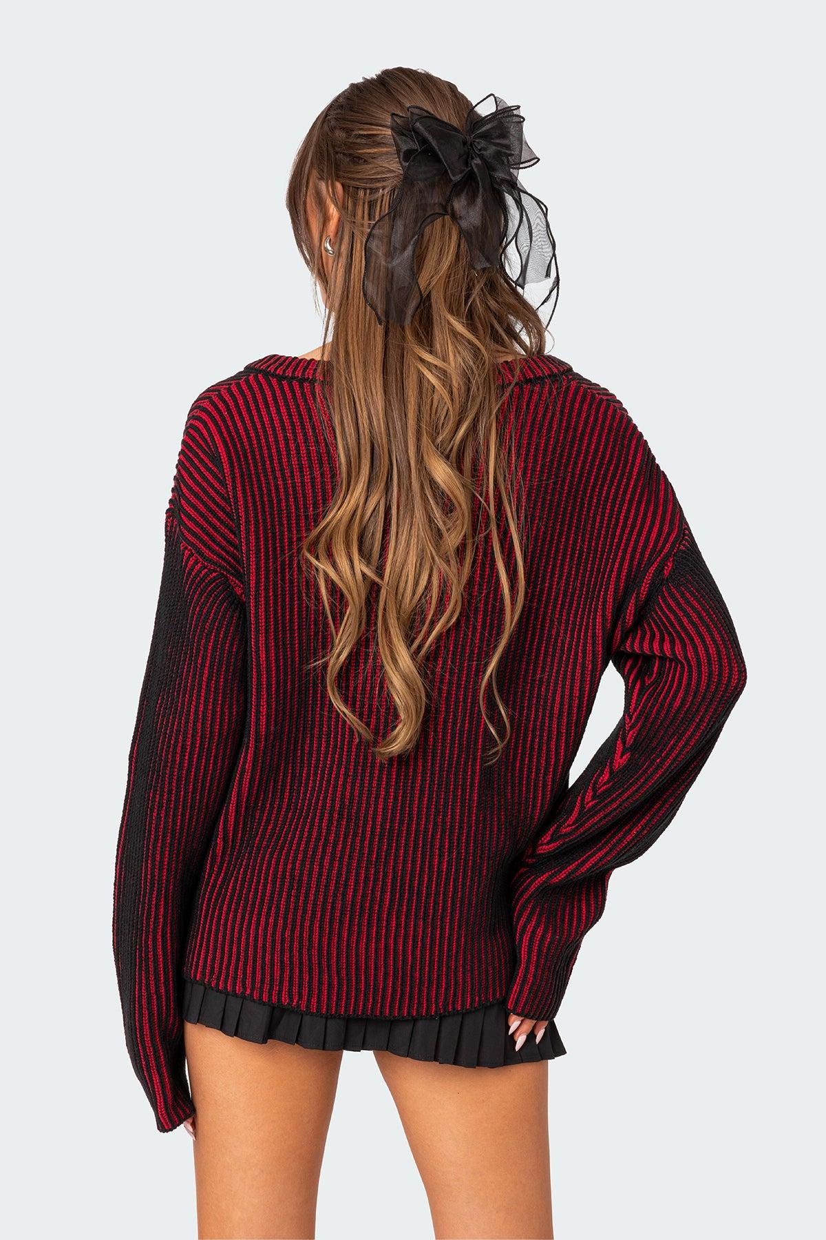 Contrast Texture Oversized Sweater Product Image