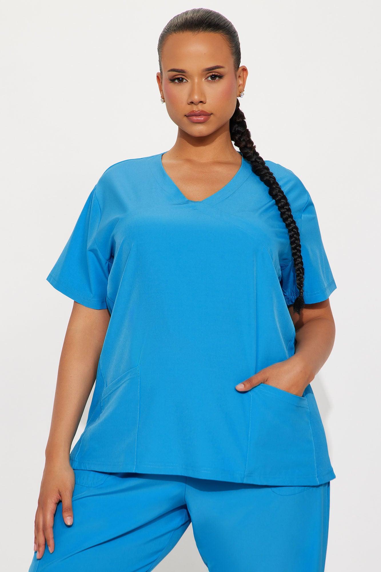 Overtime 4 Way Stretch Scrub Jogger Set - Turquoise Female Product Image