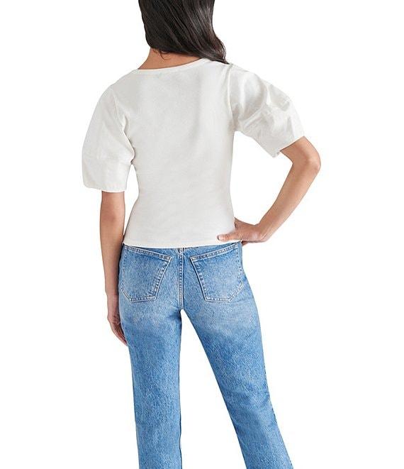 Steve Madden Valetta Scoop Neck Short Puff Sleeve Top Product Image