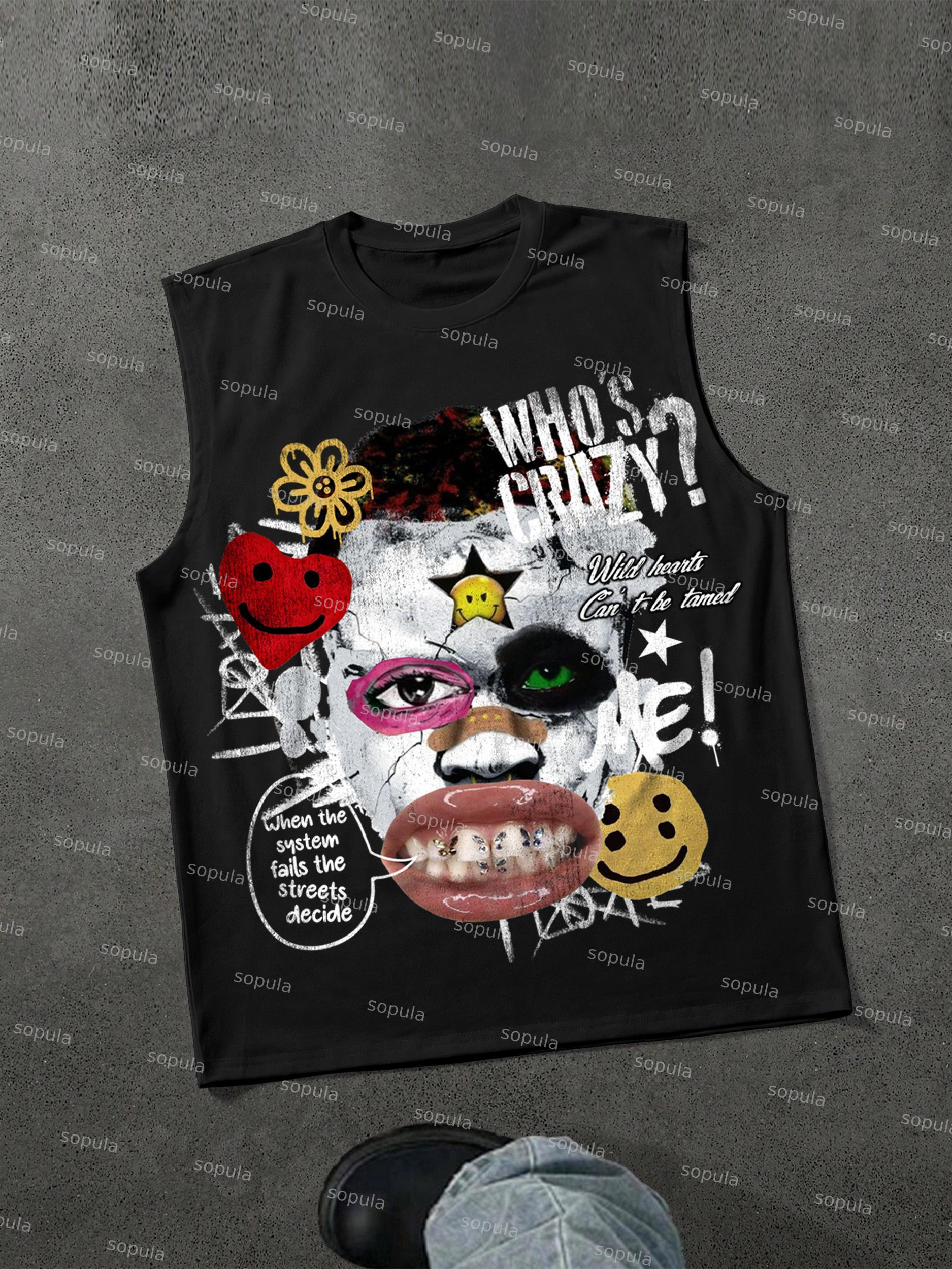 Abstract Portrait People Collage Vintage Graphic Tank Top Product Image