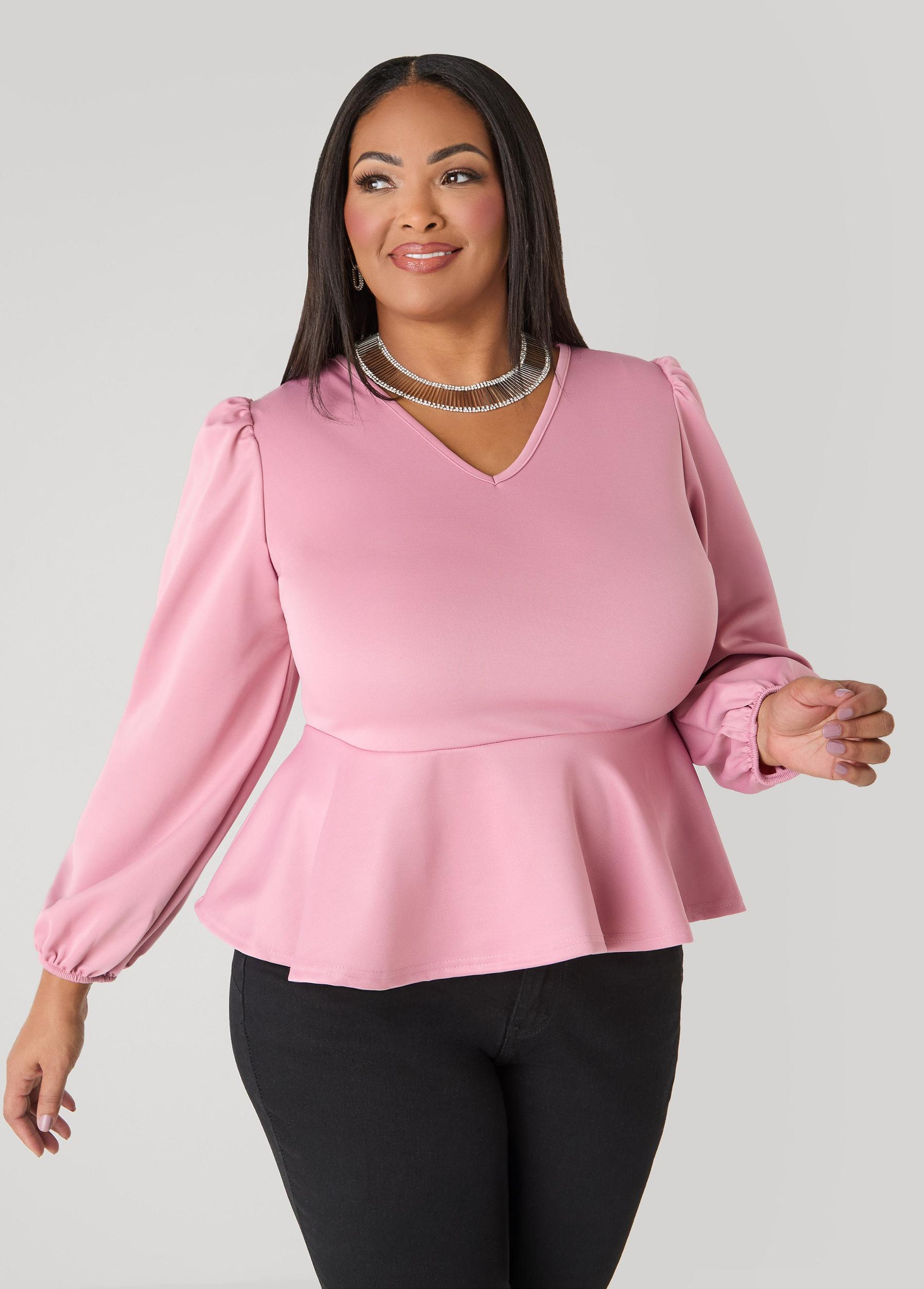 Puff Sleeved Peplum Top Product Image