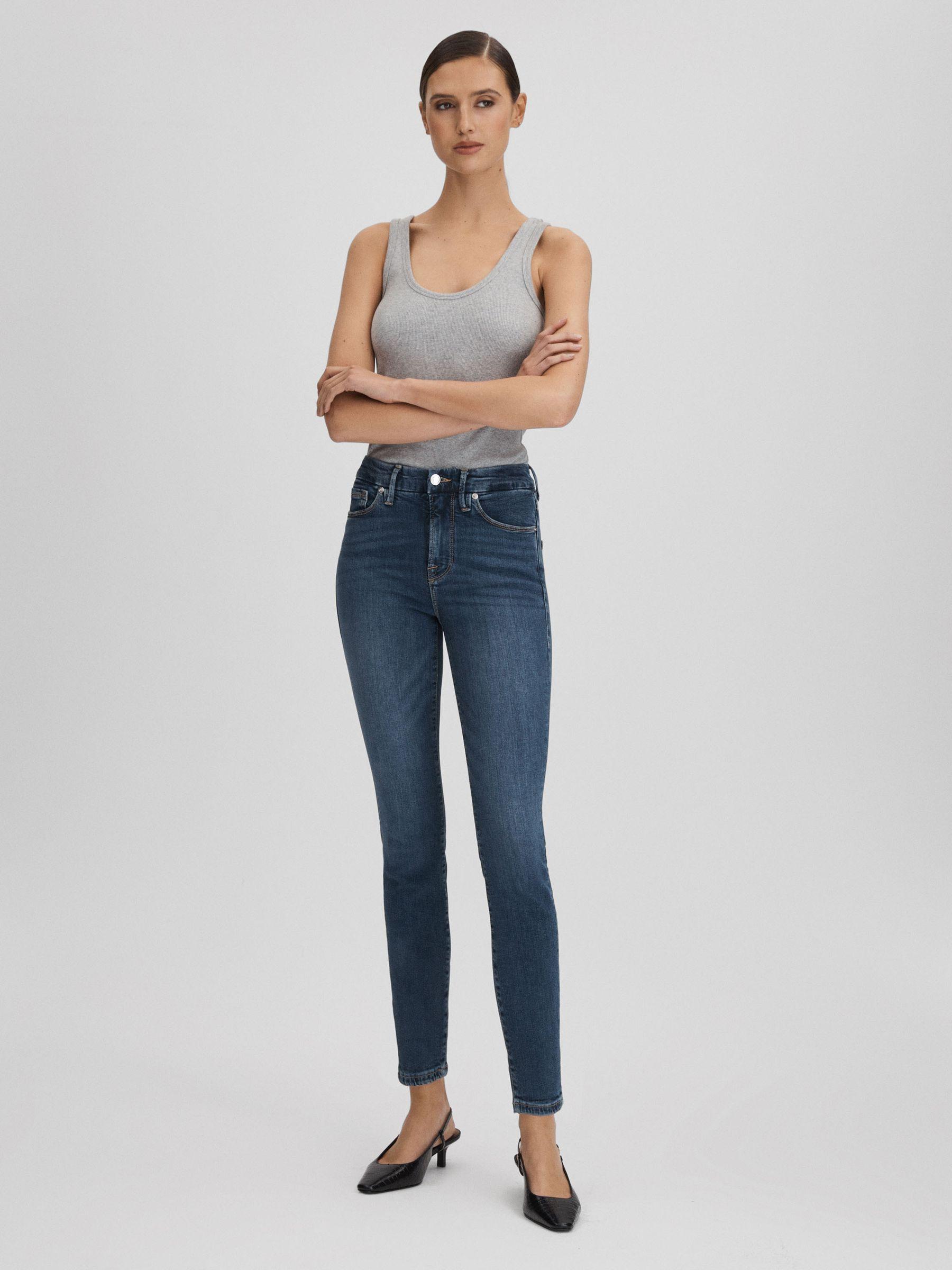 Good American Cropped Skinny Jeans in Blue Product Image