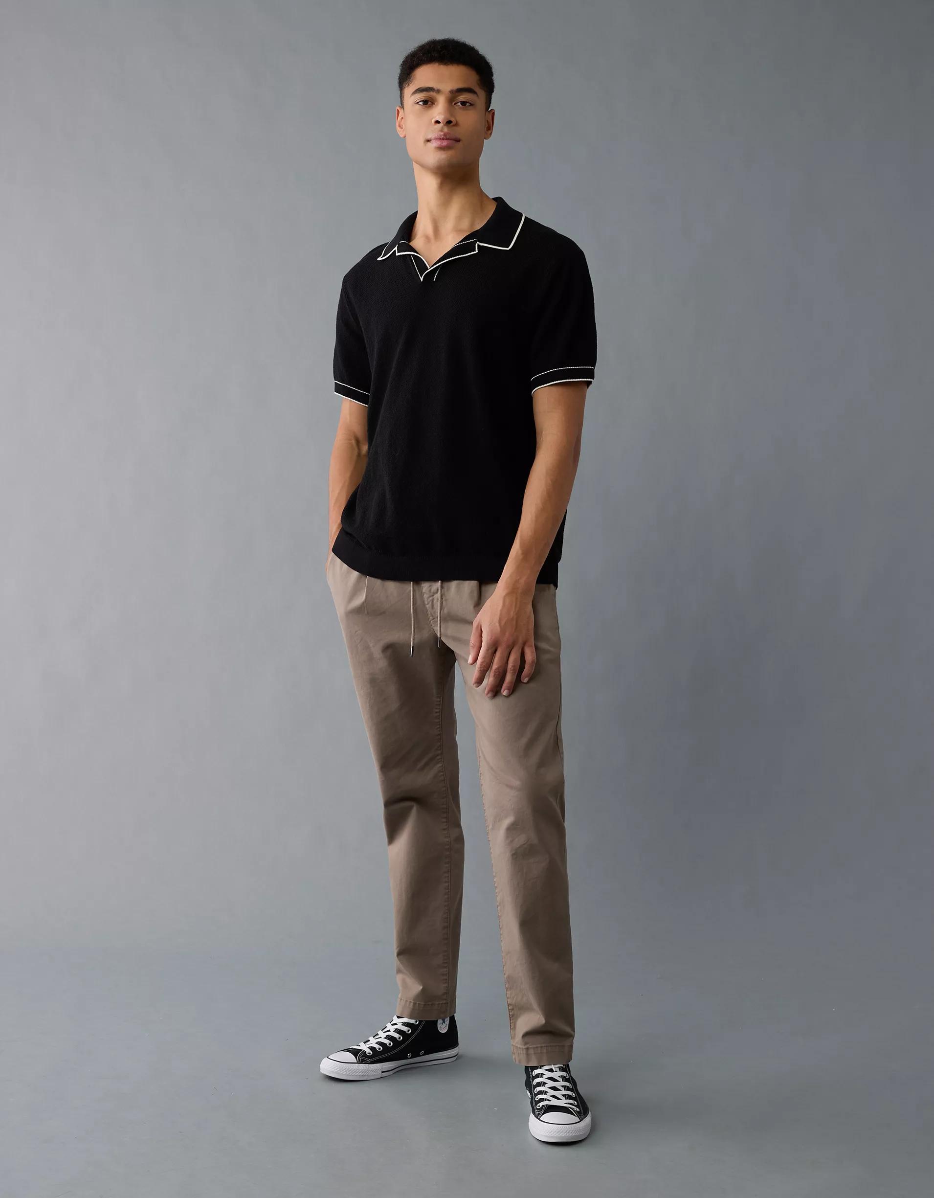 AE Weekend Tipped Sweater Polo Shirt Product Image