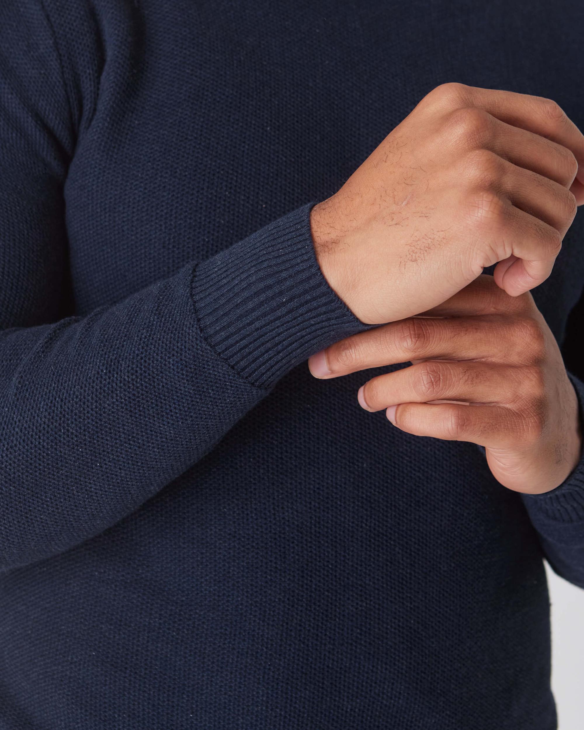 Heather Navy Pique Crew Sweater Product Image