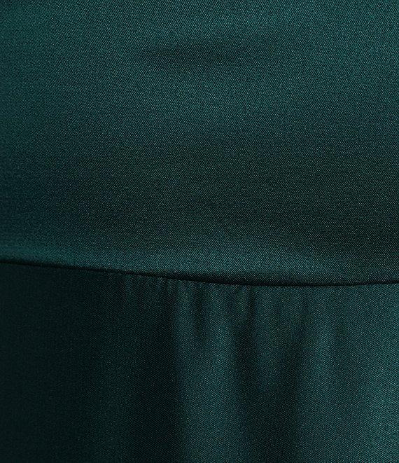 Midnight Doll Sherri Satin V-Neck Spaghetti Strap Tie Back A-Line Gown Product Image