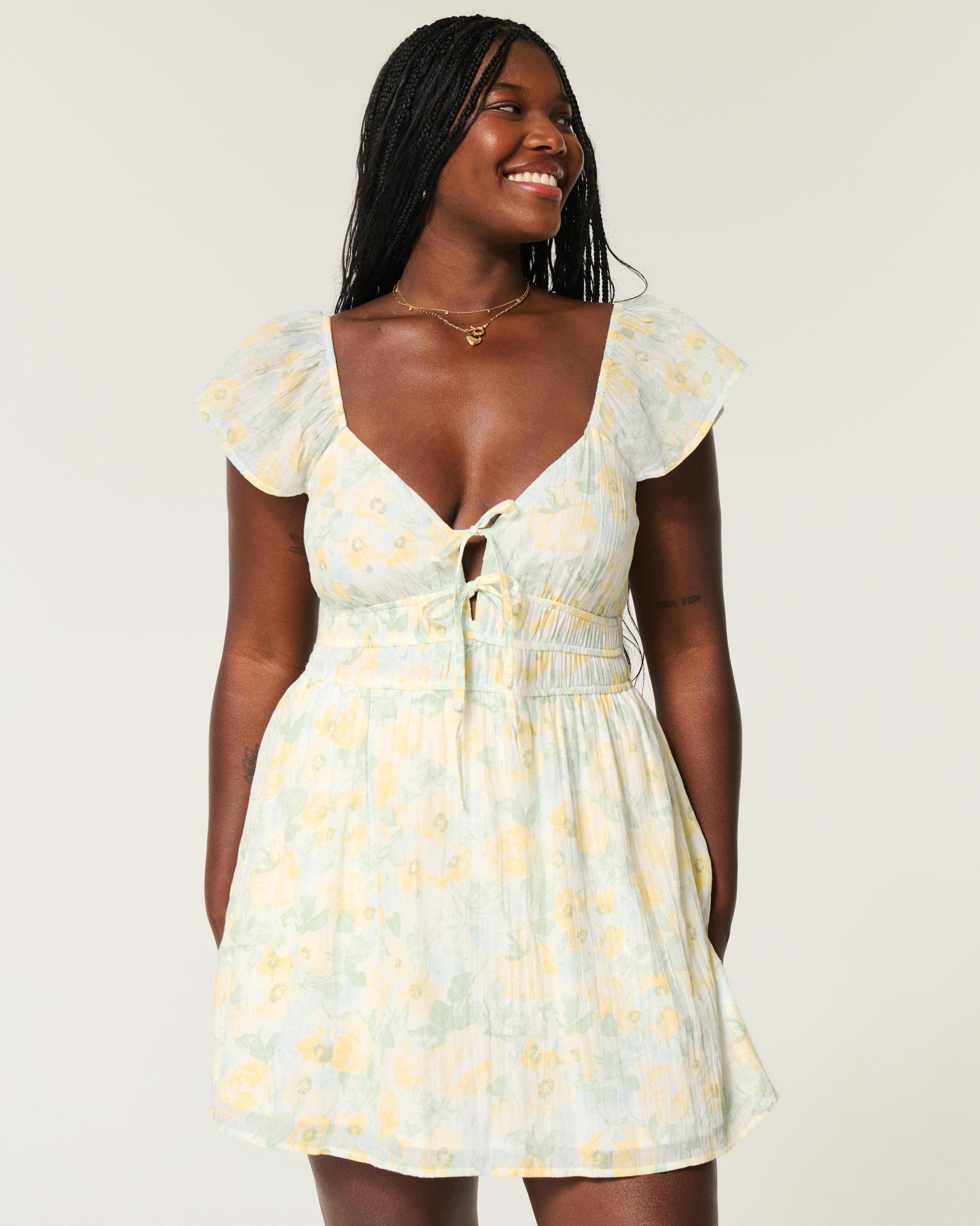 Flutter Sleeve Double-Tie Skort Dress Product Image