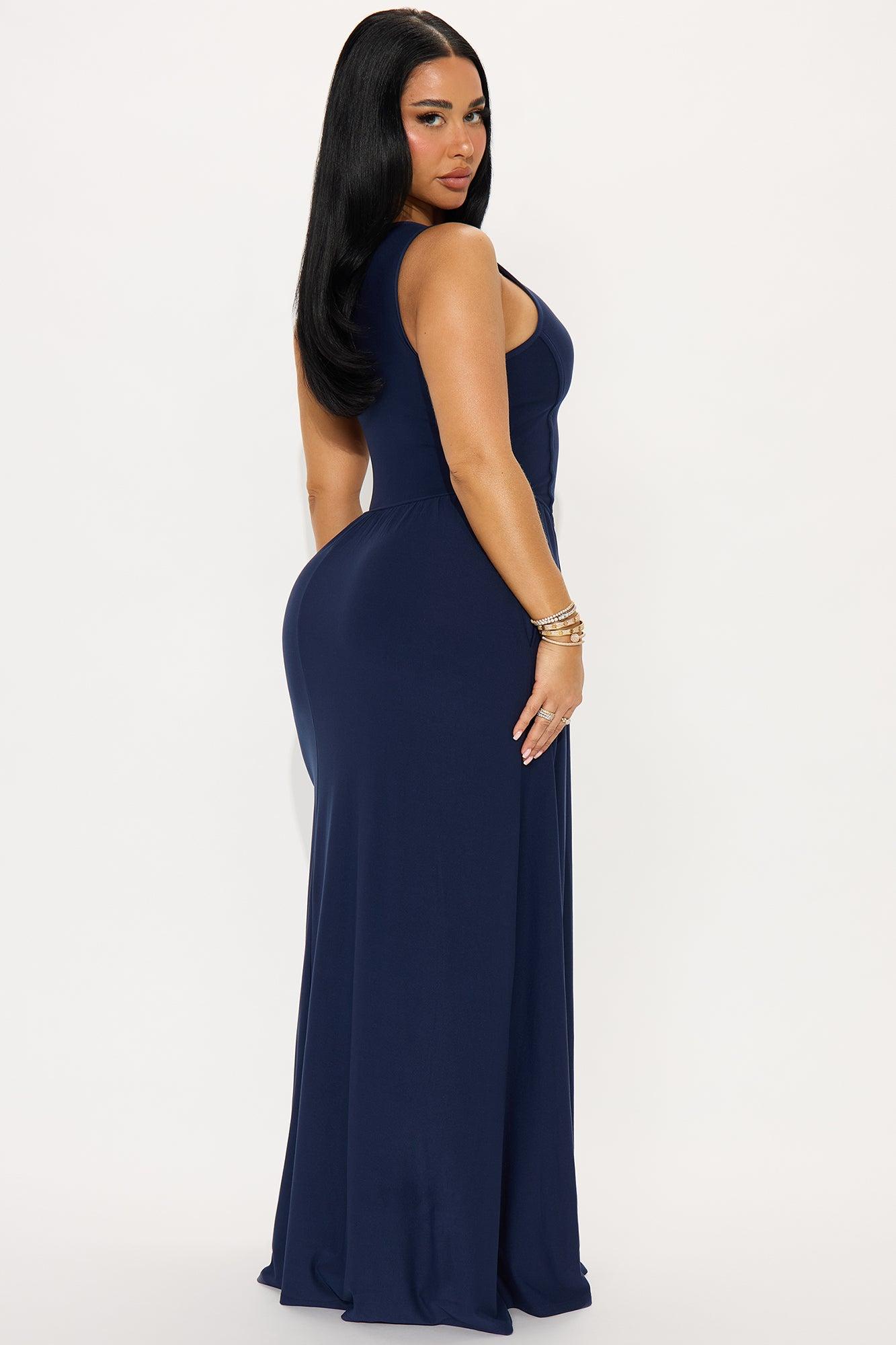 Arianna Sleeveless Maxi Dress - Navy Product Image