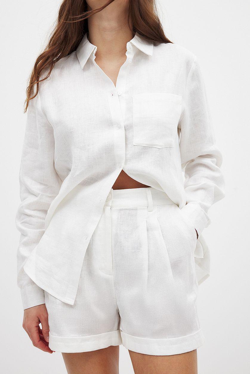 Linen Folded Shorts Product Image