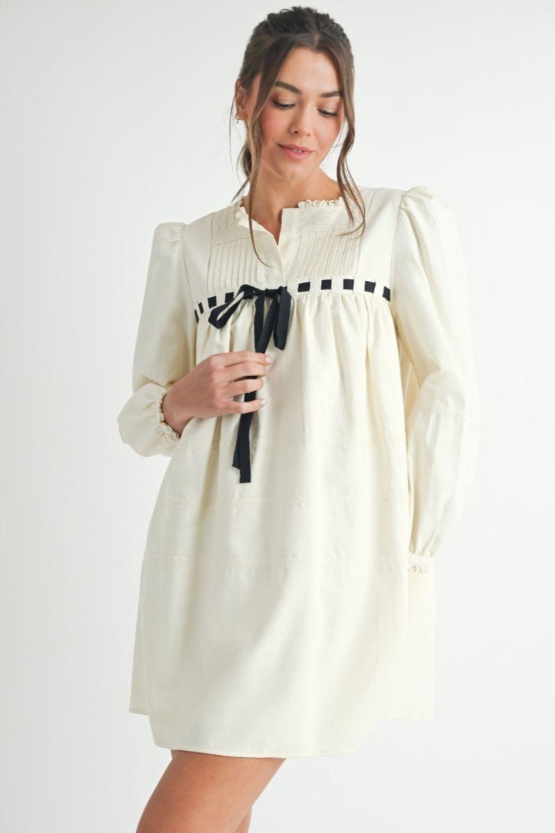 Denim Bow Minidress Product Image