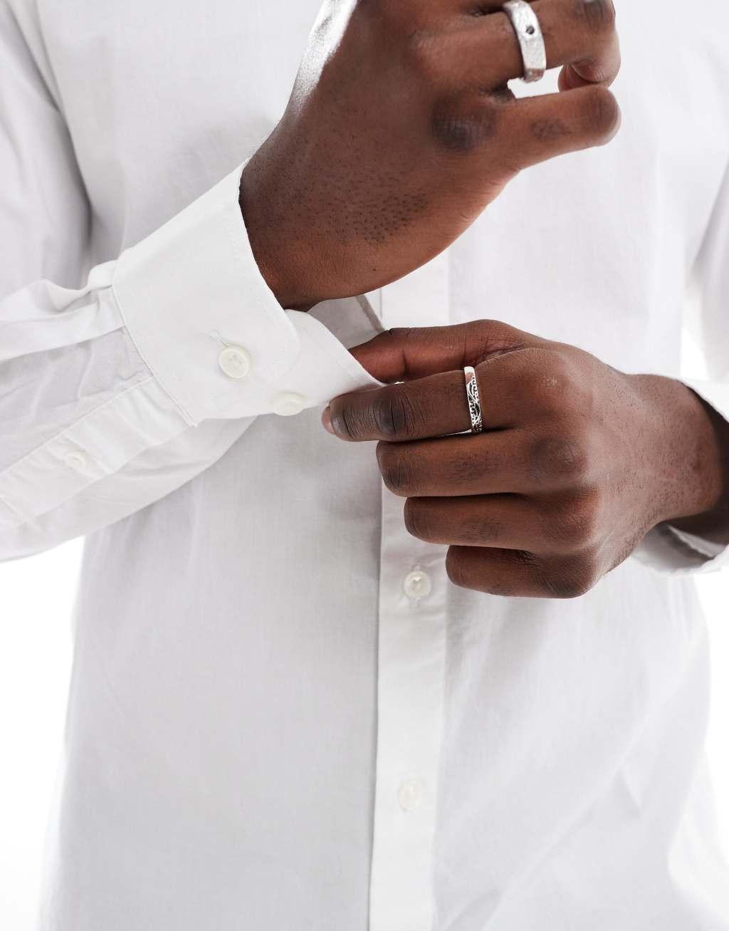 Jack & Jones slim fit shirt in white Product Image