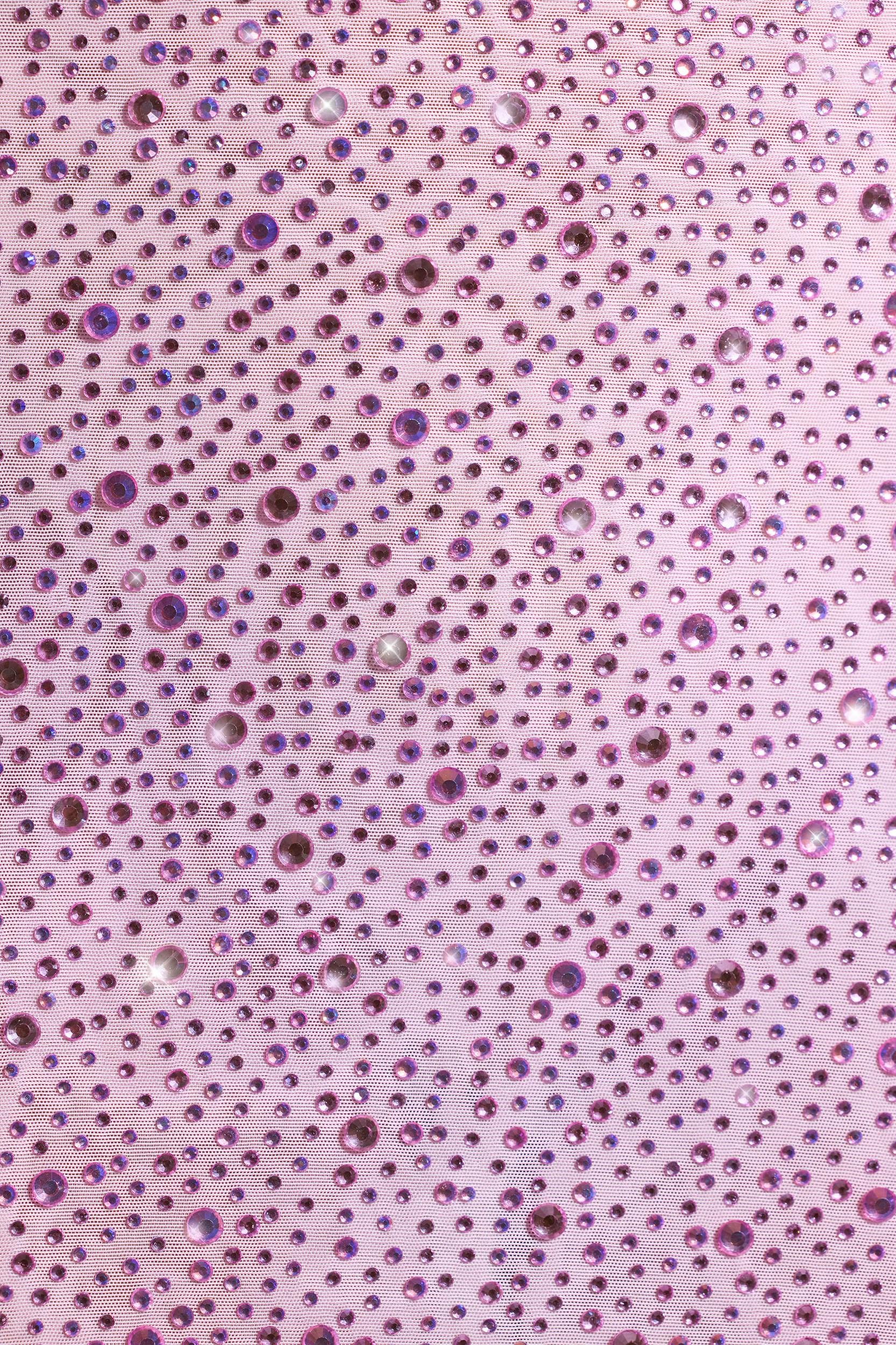 Embellished Mid-Rise Micro Mini Skirt in Peony Pink Product Image