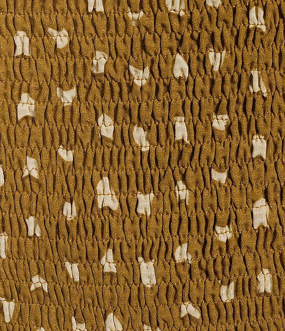 Skies Are Blue Chiffon Print Square Neck Short Puff Sleeve Coordinating Cropped Top Product Image