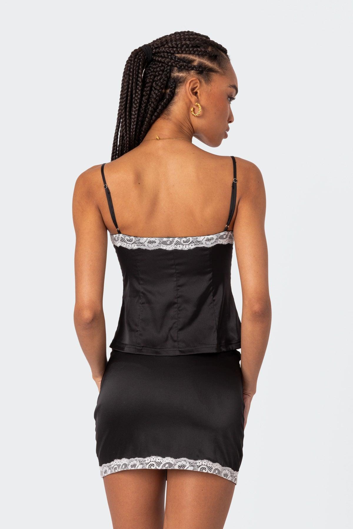 Feyra Satin Effect Mini Skirt Product Image