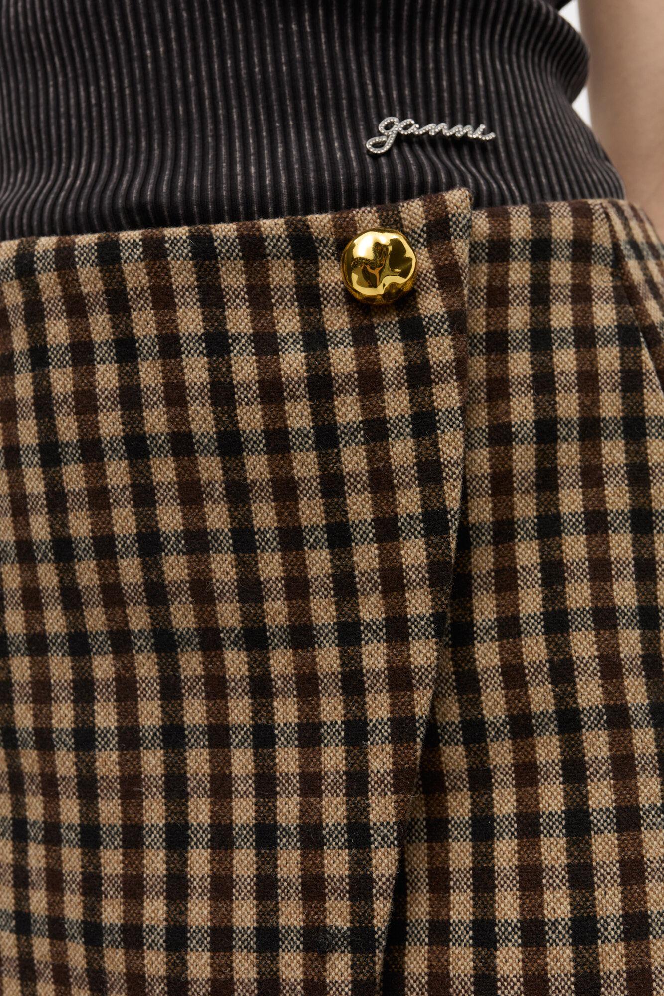 Check Wool Mini Skirt Product Image