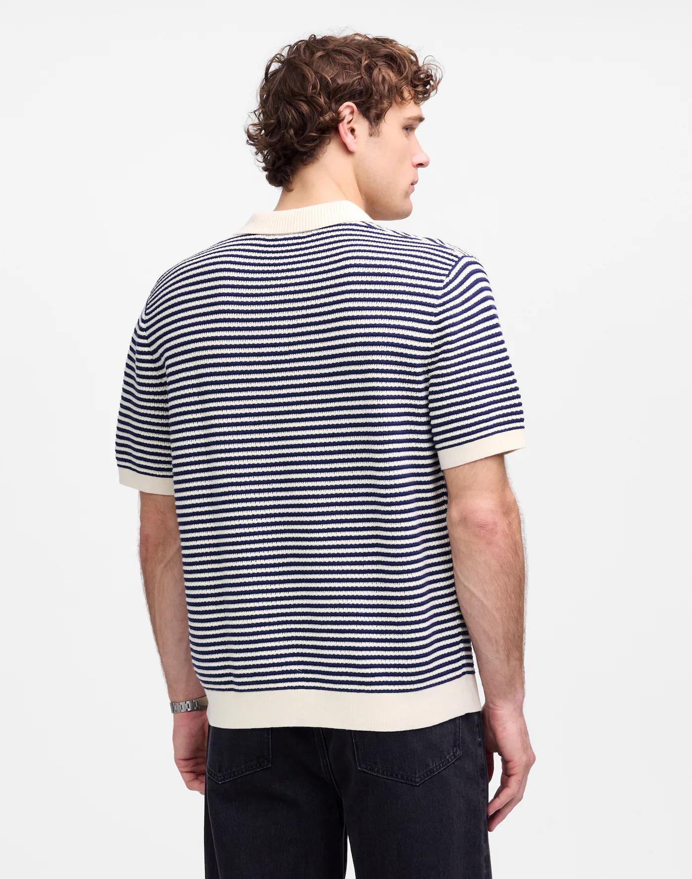 Pointelle Stitch Single-Button Sweater Polo Product Image