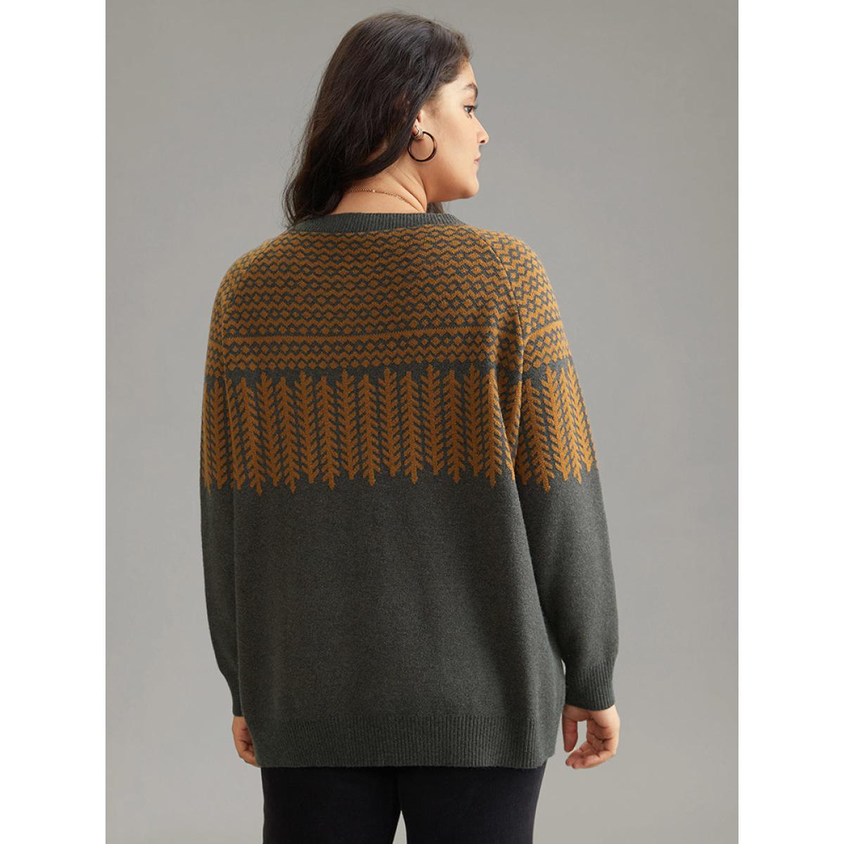 Plus Size Supersoft Essentials Graphic Raglan Sleeve Pullover DimGray Women Casual Loose Long Sleeve Round Neck Dailywear Pullovers BloomChic 10/M Product Image