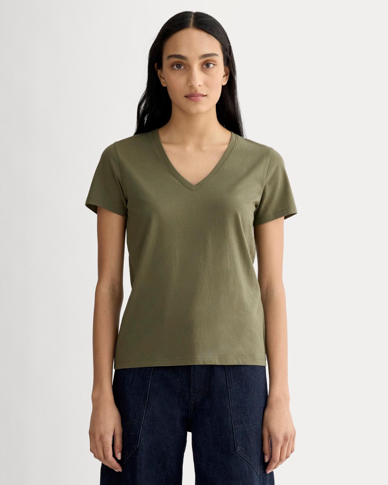 Womens Slim V-Neck T-Shirt in Essential Cotton by Everlane Product Image