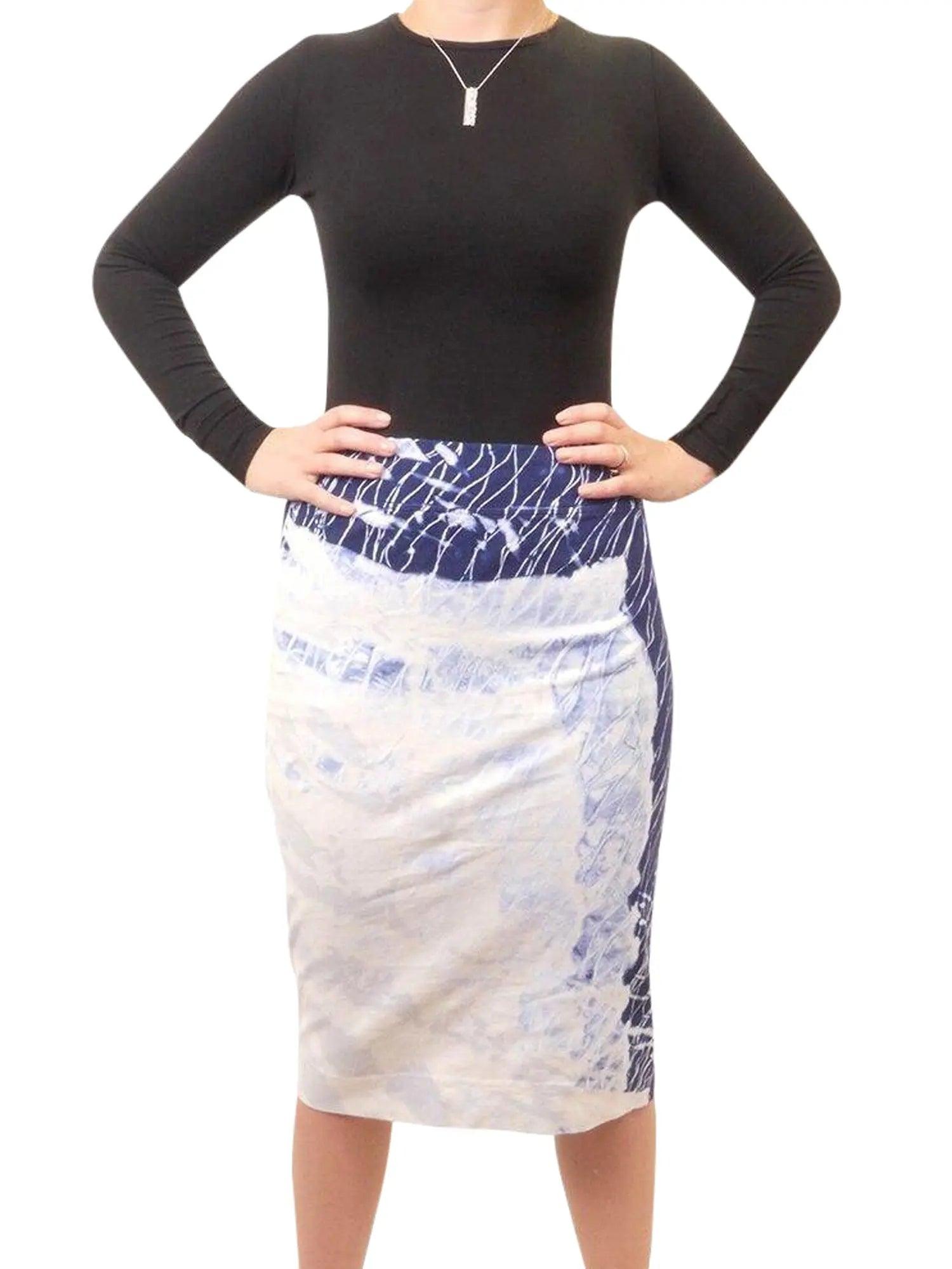 Hard Tail Wide Cut Cotton Pencil Skirt W-525 Product Image
