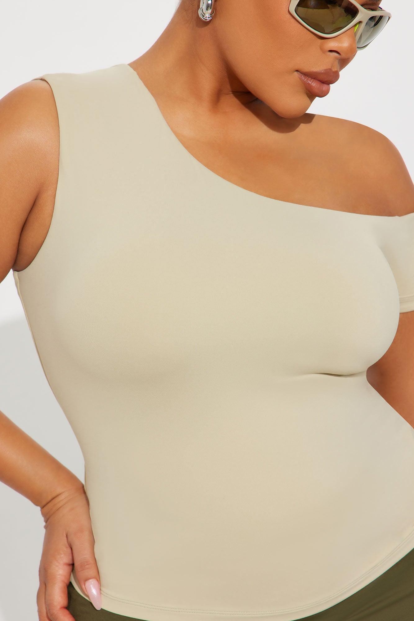Second Skin Double Lined Off Shoulder Top - Stone Female Product Image