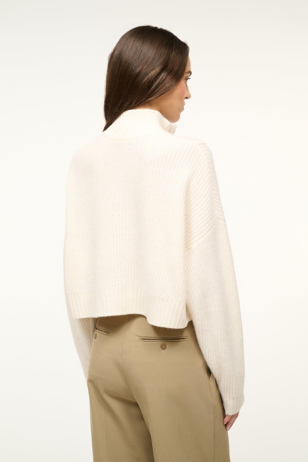 CASHMERE CROPPED HAMPTON SWEATER | IVORY Product Image