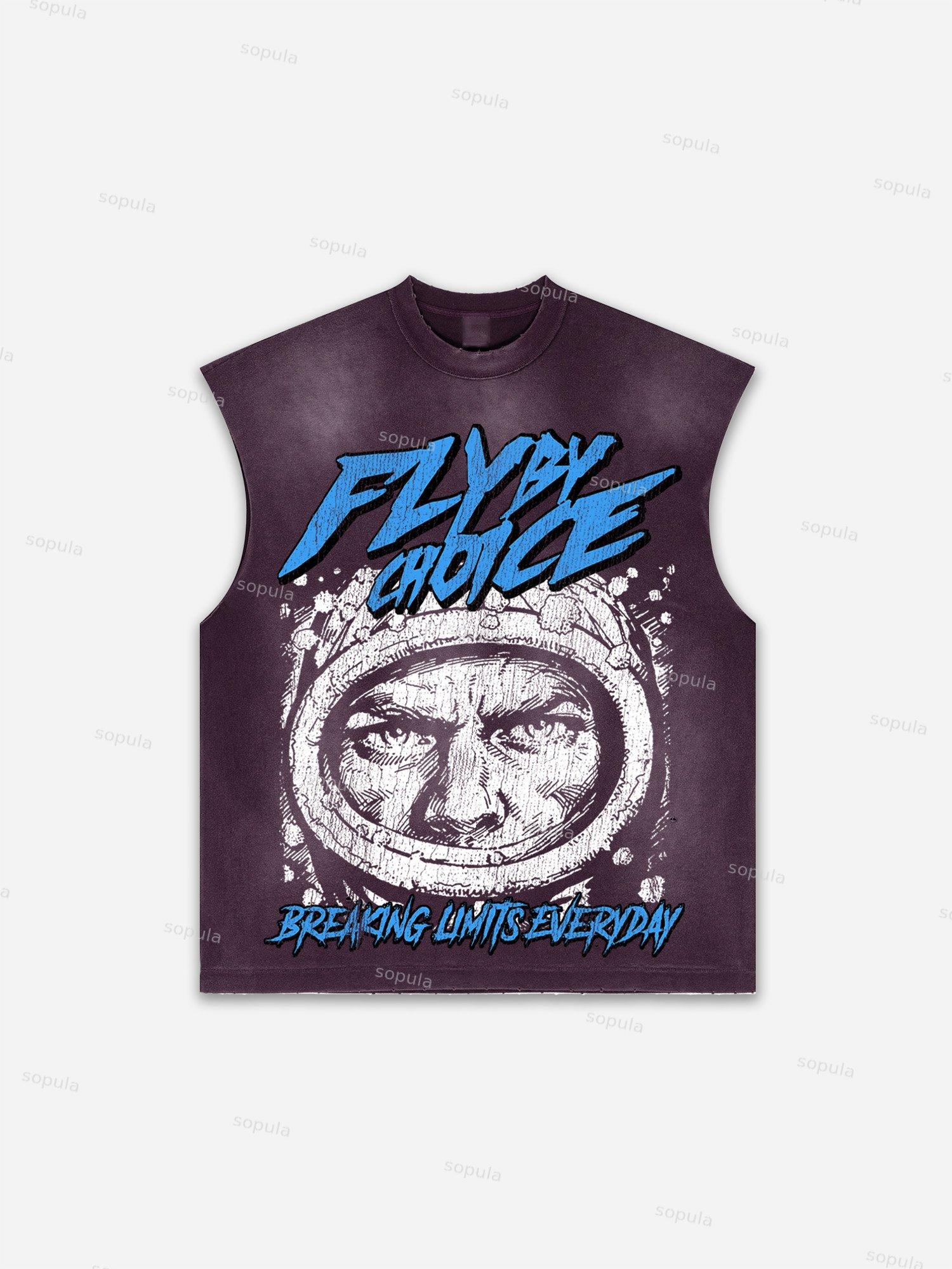 Cowboy Rodeo Graphic Print Distressed Tank Top Product Image