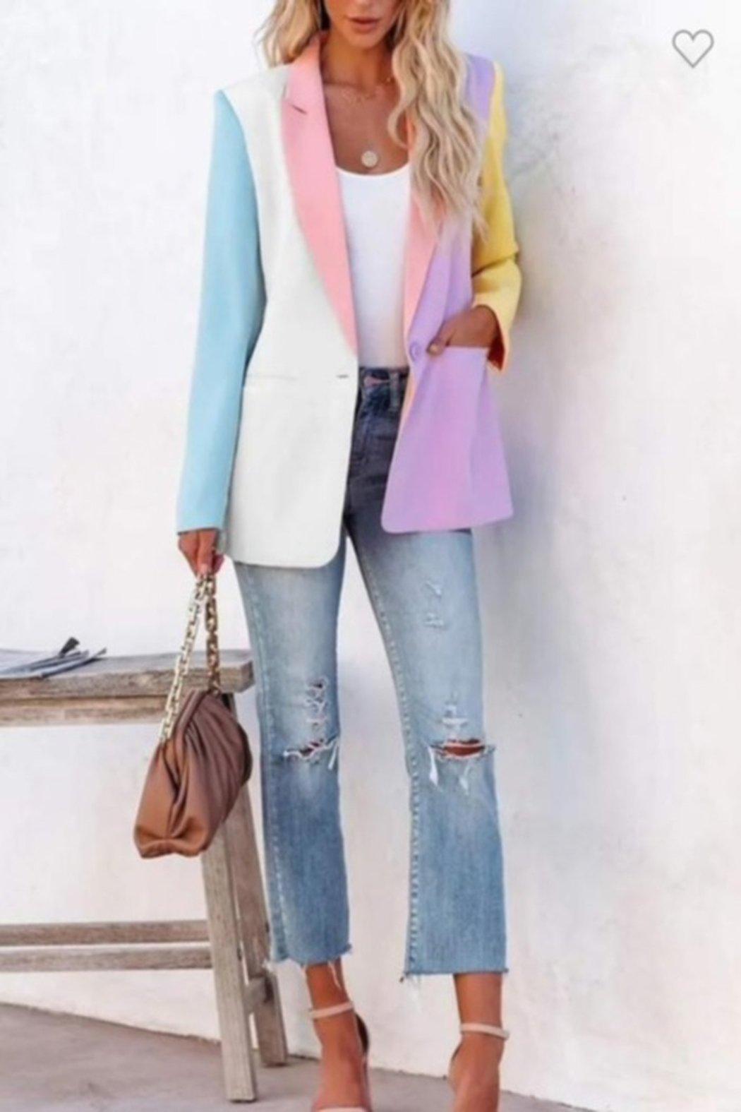 Color Block Blazer Product Image