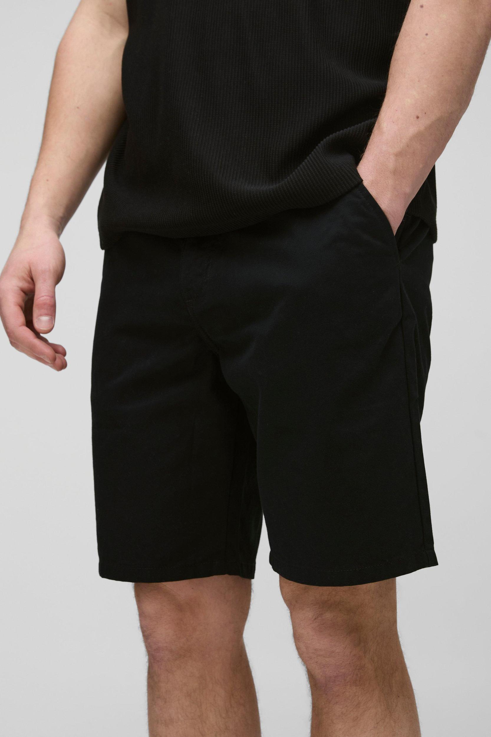Tall Fixed Waist Slim Fit Shorts | boohooMAN USA Product Image