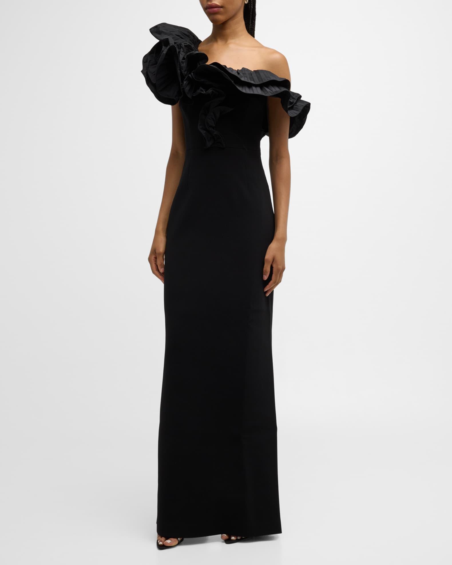 Ella Ruffle One-Shoulder Evening Gown Product Image