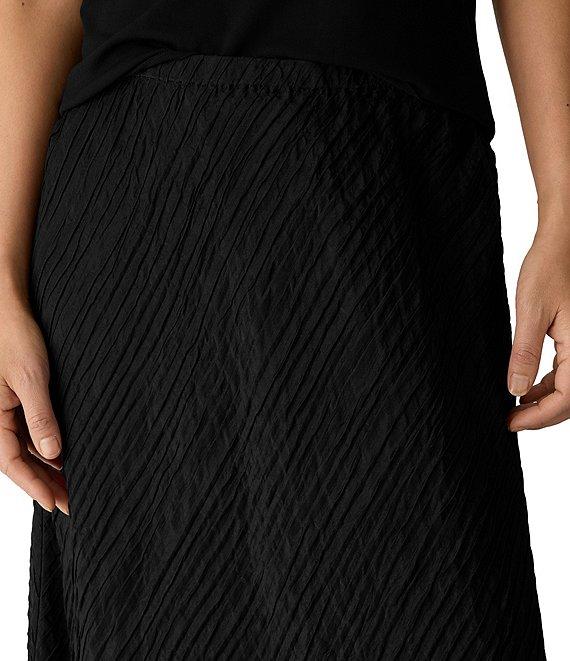 Eileen Fisher Textured Silk Jacqaurd Bias Midi Skirt Product Image