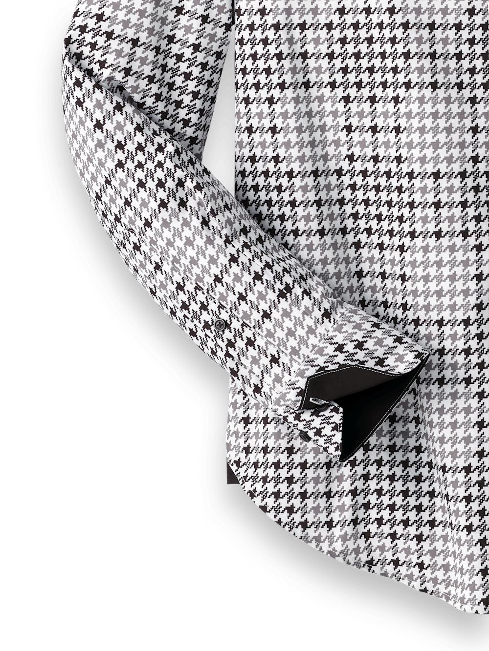 Performance Stretch Houndstooth Casual Shirt - Black/grey Product Image