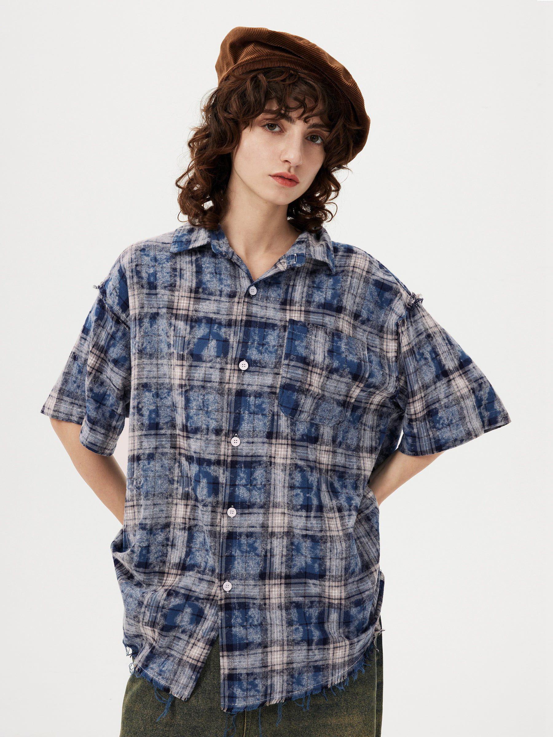 Aelfric Eden Tie Dye Plaid Shirt Product Image