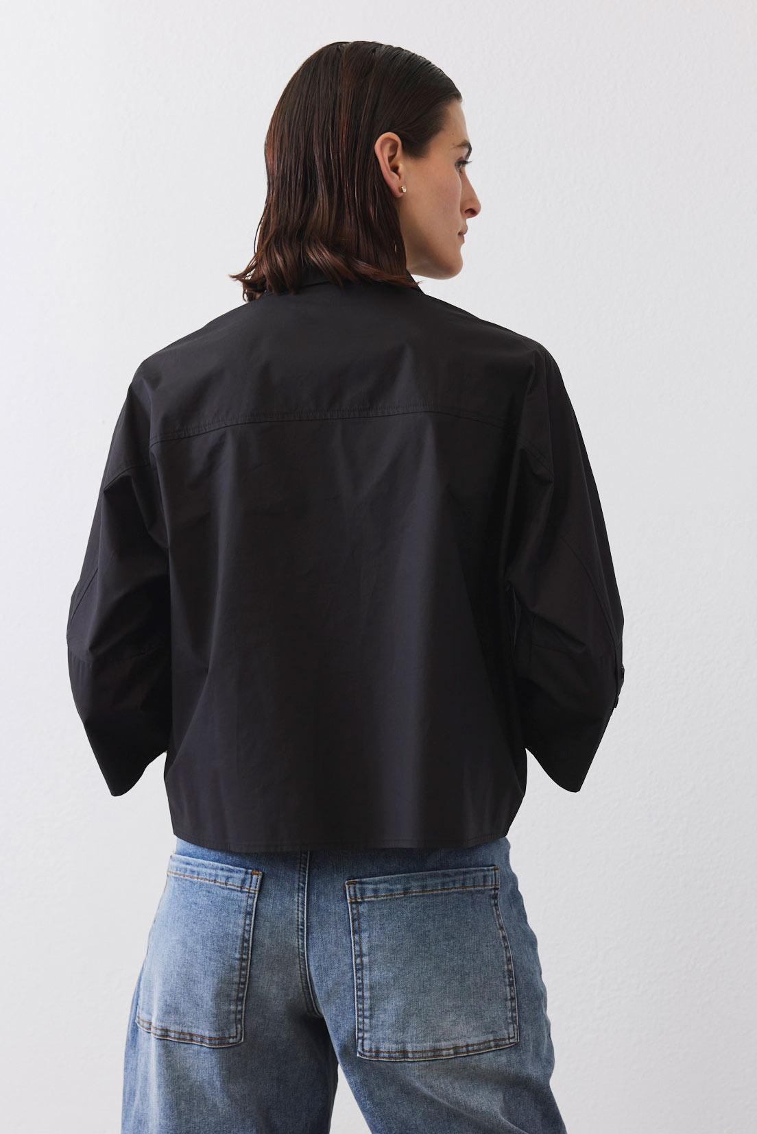 Oversized Poplin Cropped Blouse Product Image